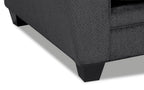Made in Canada Febe 85" Chenille Fabric Condo-Size Sofa with Flared Arms and Accent Pillows - Charcoal Grey | Sofa Febe de 85 po de format condo fabriqué au Canada en tissu de chenille avec accoudoirs évasés et coussins décoratifs - gris anthracite
