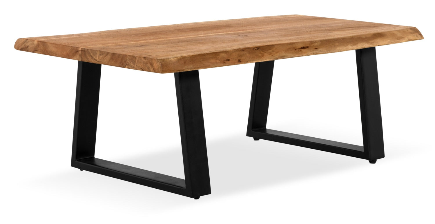 Agra 45" Rustic Coffee Table - Brown and Black with Iron Legs|Table à café rustique Agra de 45 po - brune et noire avec pattes en fer