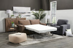 Made in Canada Fiona 74" Chenille Fabric Full-Size Sofa Bed with Track Arms - Mocha Brown | Sofa-lit double Fiona de 74 po fabriqué au Canada en tissu de chenille avec accoudoirs rectilignes - brun moka
