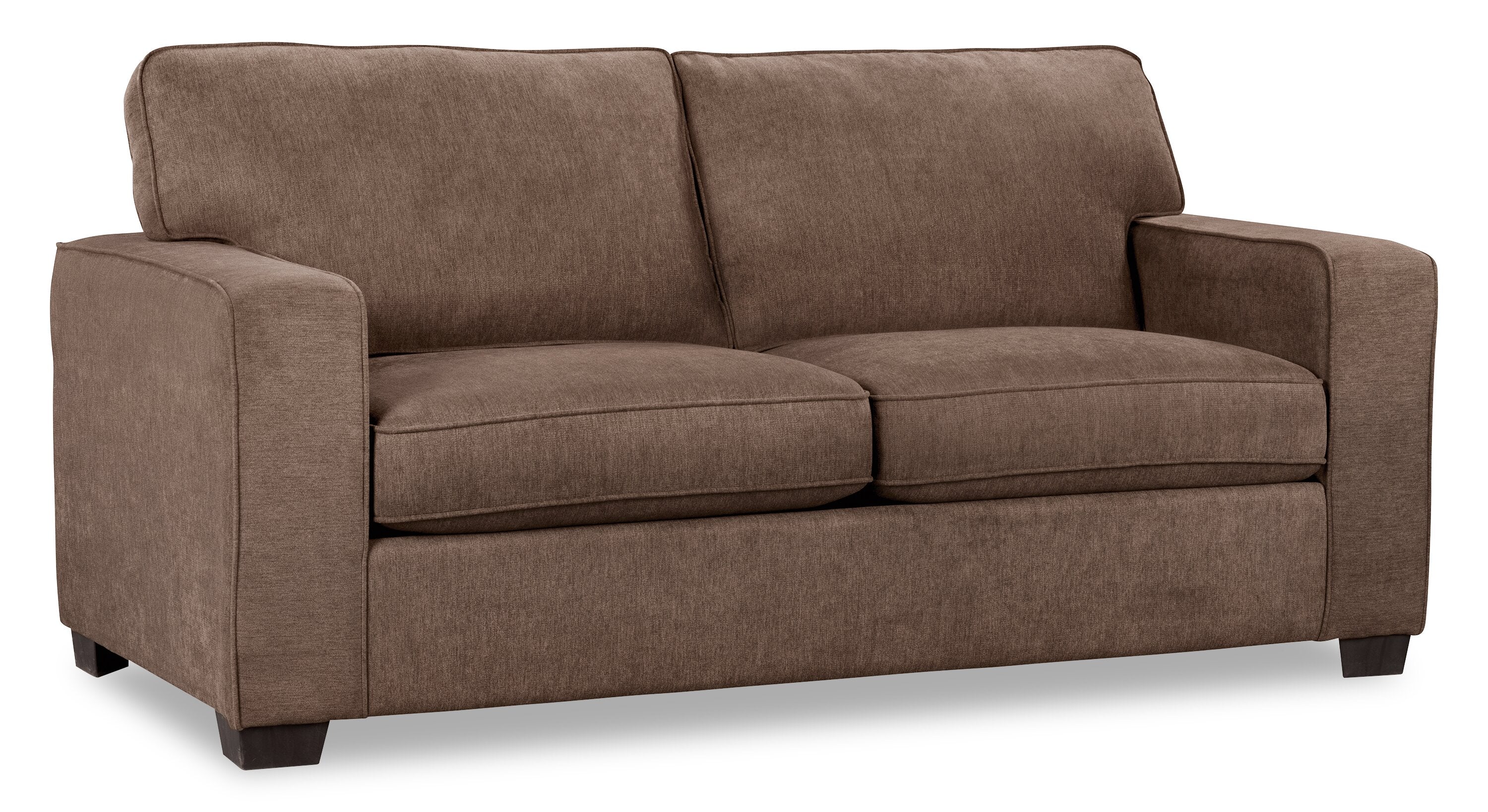 Made in Canada Fiona 74" Chenille Fabric Sofa with Track Arms - Mocha Brown | Sofa Fiona de 74 po fabriqué au Canada en tissu de chenille avec accoudoirs rectilignes - brun moka