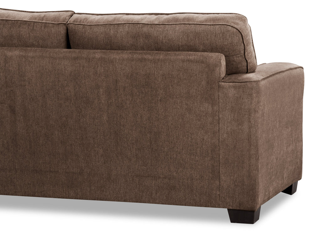 Made in Canada Fiona 74" Chenille Fabric Sofa with Track Arms - Mocha Brown | Sofa Fiona de 74 po fabriqué au Canada en tissu de chenille avec accoudoirs rectilignes - brun moka