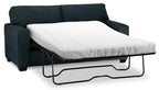 Made in Canada Fiona 74" Chenille Fabric Full-Size Sofa Bed with Track Arms - Navy Blue | Sofa-lit double Fiona de 74 po fabriqué au Canada en tissu de chenille avec accoudoirs rectilignes - bleu marine