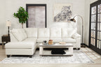 Flynn 47.25" Modern Coffee Table with Shelf and Casters - White and Grey |Table à café moderne Flynn de 47,25 po avec tablette et roulettes - blanche et grise