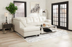 Flynn 47.25" Modern Coffee Table with Shelf and Casters - White and Grey |Table à café moderne Flynn de 47,25 po avec tablette et roulettes - blanche et grise