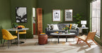 Kort & Co. Freeman 80” Linen-Look Fabric Condo Size Sofa with Wood Legs - Charcoal Grey | Sofa Freeman de Kort & Co. de 80 po de format condo en tissu d’apparence lin avec base et pattes en bois - gris anthracite