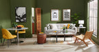 Kort & Co. Freeman 80” Linen-Look Fabric Condo Size Sofa with Wood Legs - Dove White | Sofa Freeman de Kort & Co. de 80 po de format condo en tissu d’apparence lin avec base et pattes en bois - blanc colombe