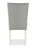 Garbo Dining Chair with Velvet Fabric, Wood - Grey | Chaise de salle à manger Garbo en tissu de velours et en bois - grise