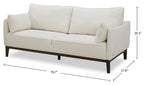 Cindy Crawford Home Gena 78.7" Linen-Look Fabric Condo Size Sofa with Removable Back Cushions - Cotton White | Sofa Gena de Cindy Crawford Home de 78,7 po de format condo en tissu d’apparence lin avec coussins de dossier amovibles - blanc coton