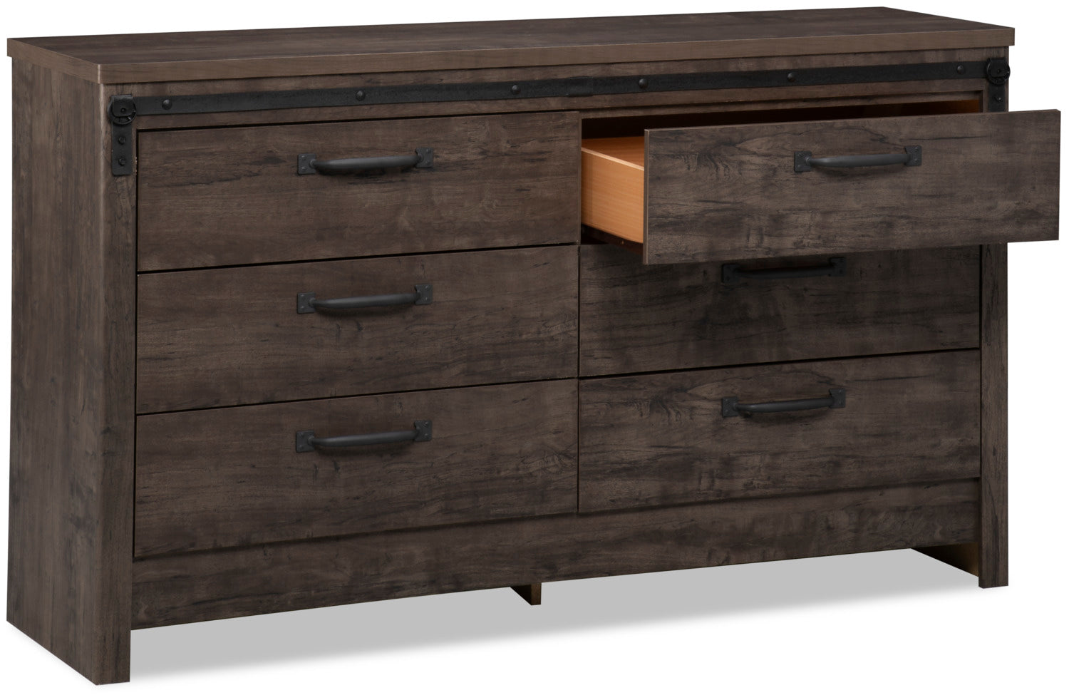 Grayson Bedroom 6-Drawer Dresser, 56.6"W x 32.3"H, Made in Canada, Rustic - Dark Grey | Commode rustique Grayson de 56,6 po (L) x 32,3 po (H) à 6 tiroirs pour la chambre à coucher, fabriquée au Canada - gris foncé