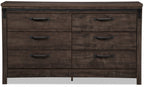 Grayson Bedroom 6-Drawer Dresser, 56.6"W x 32.3"H, Made in Canada, Rustic - Dark Grey | Commode rustique Grayson de 56,6 po (L) x 32,3 po (H) à 6 tiroirs pour la chambre à coucher, fabriquée au Canada - gris foncé