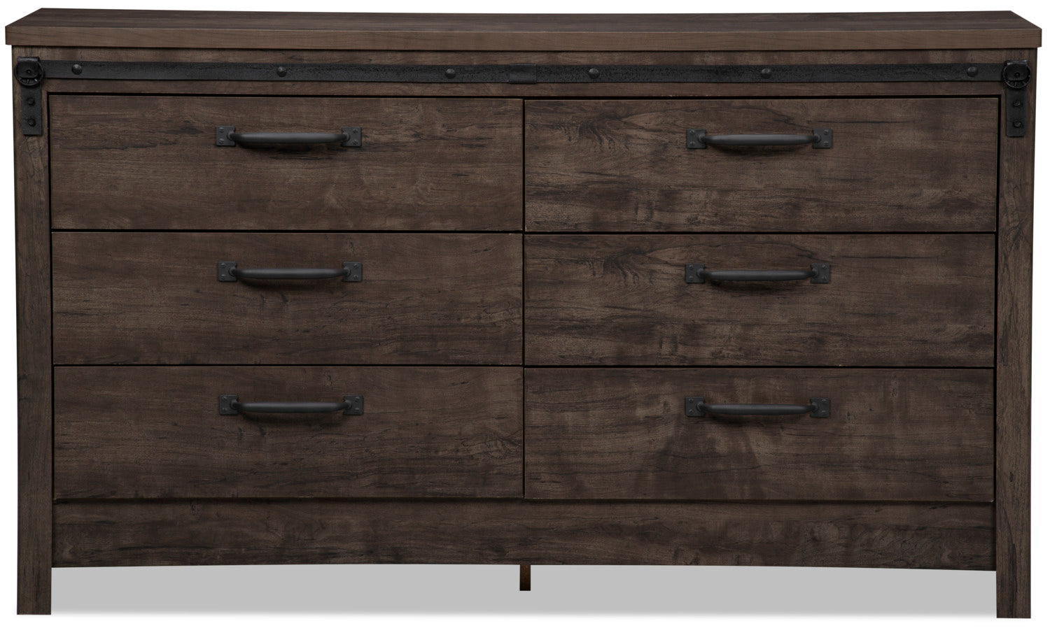 Grayson Bedroom 6-Drawer Dresser, 56.6"W x 32.3"H, Made in Canada, Rustic - Dark Grey | Commode rustique Grayson de 56,6 po (L) x 32,3 po (H) à 6 tiroirs pour la chambre à coucher, fabriquée au Canada - gris foncé