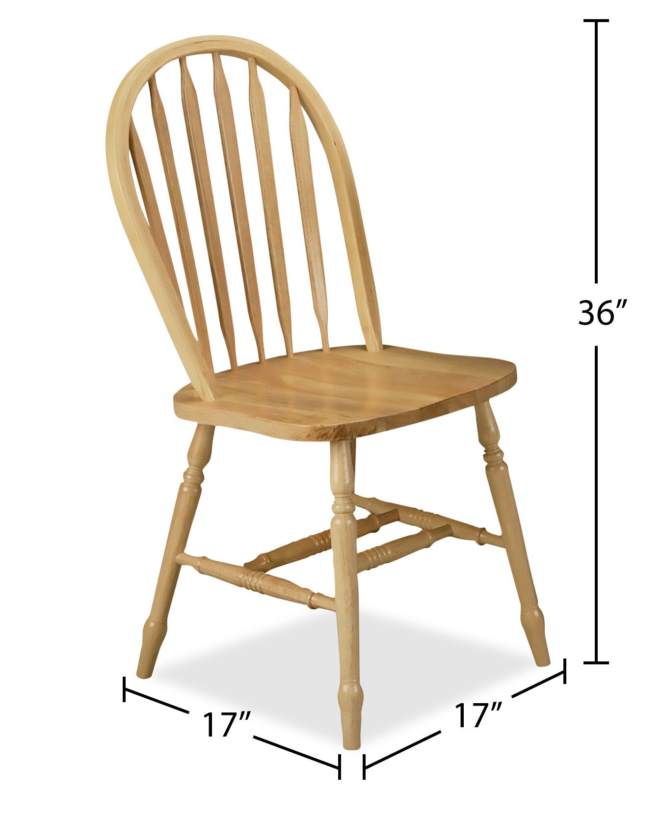 Hana Dining Chair, Wood, Slat-Back - Natural | Chaise de salle à manger Hana en bois avec dossier à lattes - naturelle