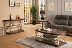 Heidi 52" Ornate Coffee Table with Shelf - Brown and Champagne with Metal Legs|Table à café ornée Heidi de 52 po avec tablette - brune et champagne avec pattes en métal