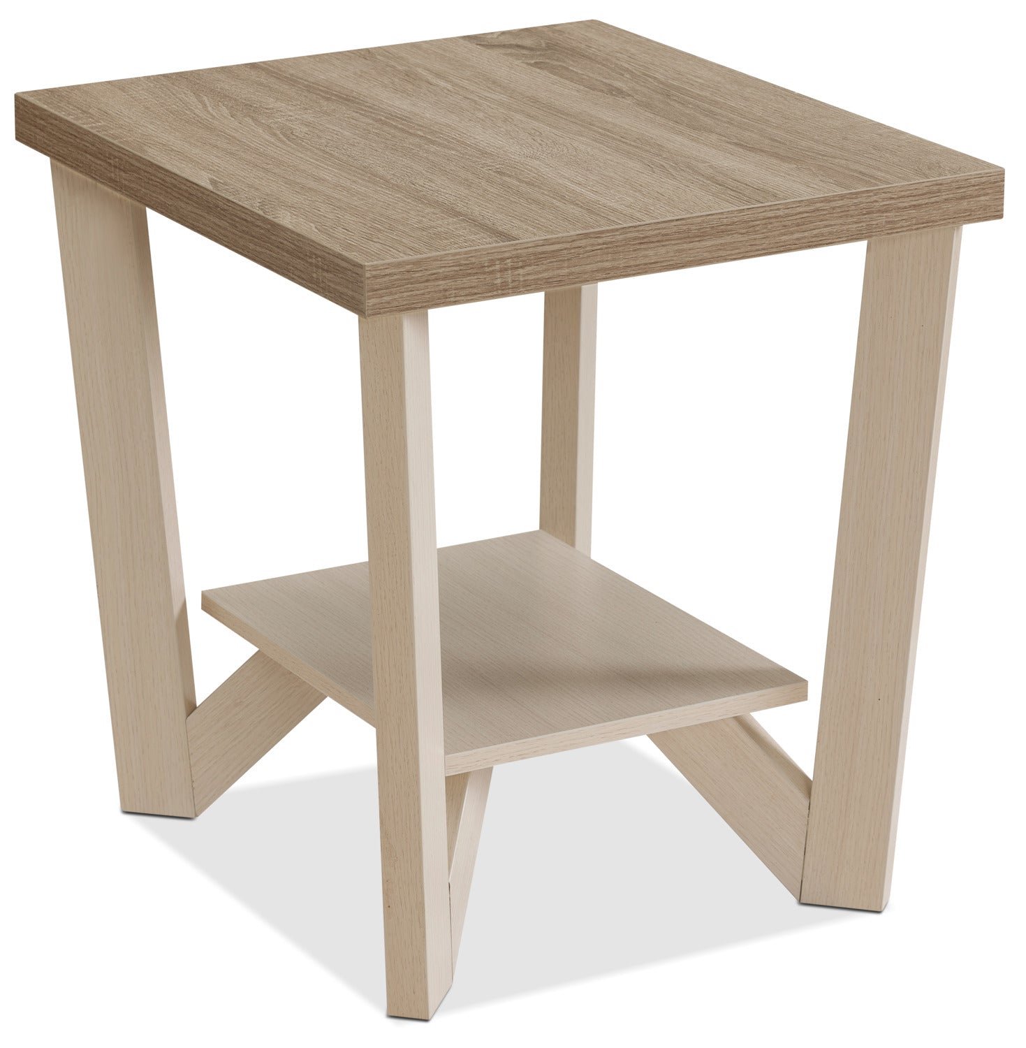 Arika 47.5" Modern 3-Pack Coffee + 2 End Tables with Shelf - Ivory |Ensemble 3 tables modernes Arika de 47,5 po (table à café et 2 tables de bout) avec tablette - ivoire