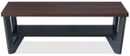 Arika 47.5" Modern 3-Pack Coffee + 2 End Tables with Shelf - Dark Walnut annd Black |Ensemble 3 tables modernes Arika de 47,5 po (table à café et 2 tables de bout) avec tablette - noyer foncé et noir