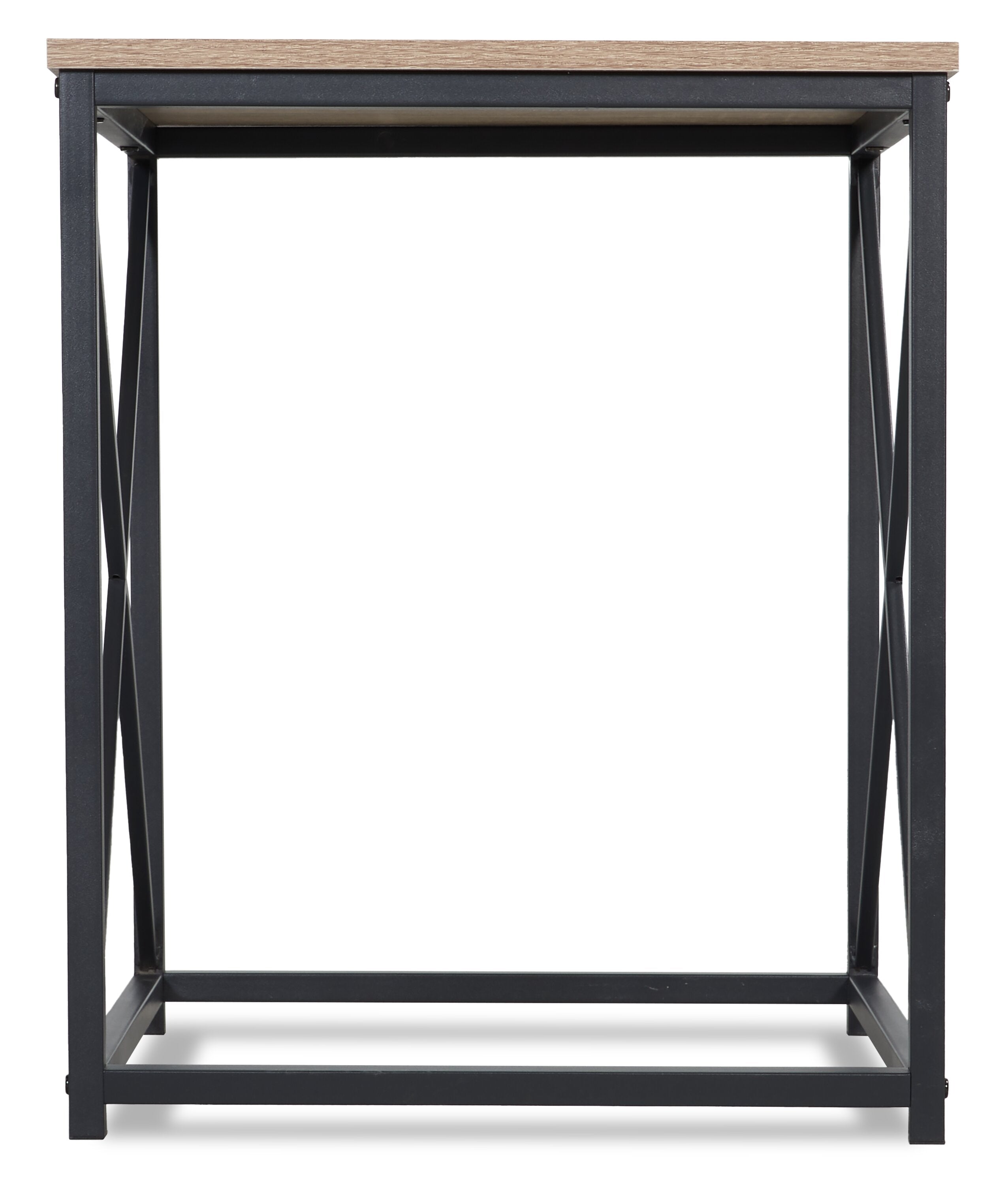Kasey 42.25" Modern 3-Pack Coffee + 2 End Tables - Dark Taupe with Black Metal Base|Ensemble 3 tables modernes Kasey de 42,25 po (table à café et 2 tables de bout) - taupe foncée avec base en métal noir