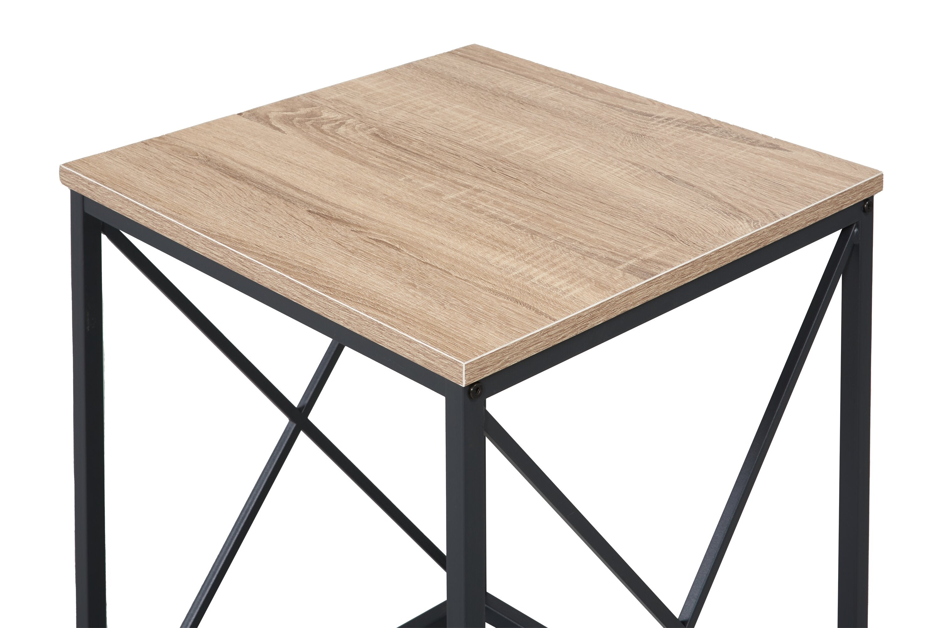 Kasey 42.25" Modern 3-Pack Coffee + 2 End Tables - Dark Taupe with Black Metal Base|Ensemble 3 tables modernes Kasey de 42,25 po (table à café et 2 tables de bout) - taupe foncée avec base en métal noir