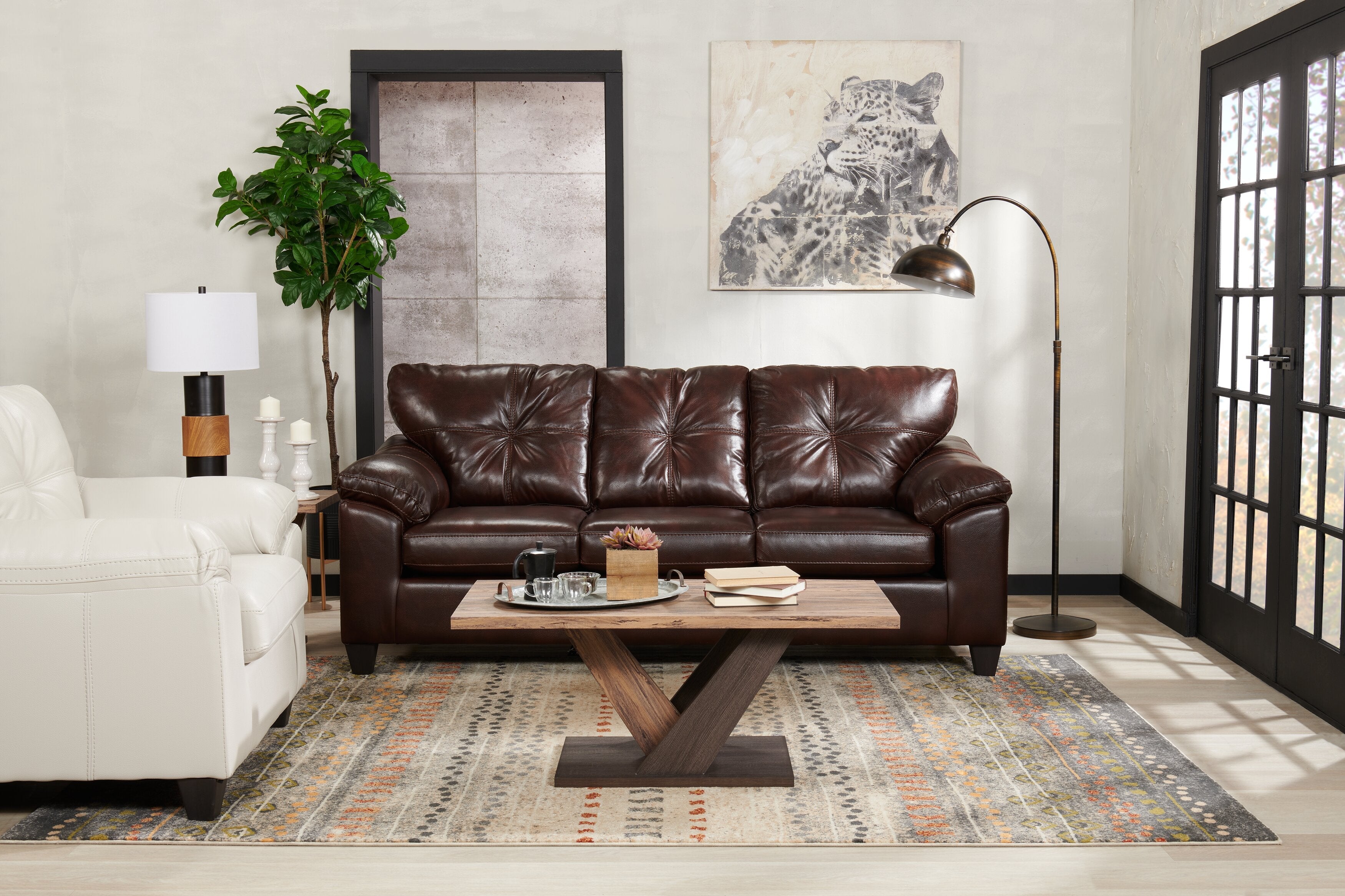 Kinsley 43.3" Modern Coffee Table - Dark Brown Wood|Table à café moderne Kinsley de 43,3 po - bois brun foncé