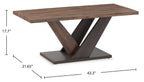 Kinsley 43.3" Modern Coffee Table - Dark Brown Wood|Table à café moderne Kinsley de 43,3 po - bois brun foncé