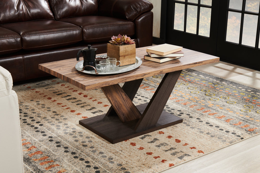 Kinsley 43.3" Modern Coffee Table - Dark Brown Wood|Table à café moderne Kinsley de 43,3 po - bois brun foncé