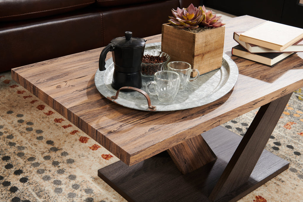 Kinsley 43.3" Modern Coffee Table - Dark Brown Wood|Table à café moderne Kinsley de 43,3 po - bois brun foncé