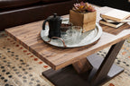Kinsley 43.3" Modern Coffee Table - Dark Brown Wood|Table à café moderne Kinsley de 43,3 po - bois brun foncé