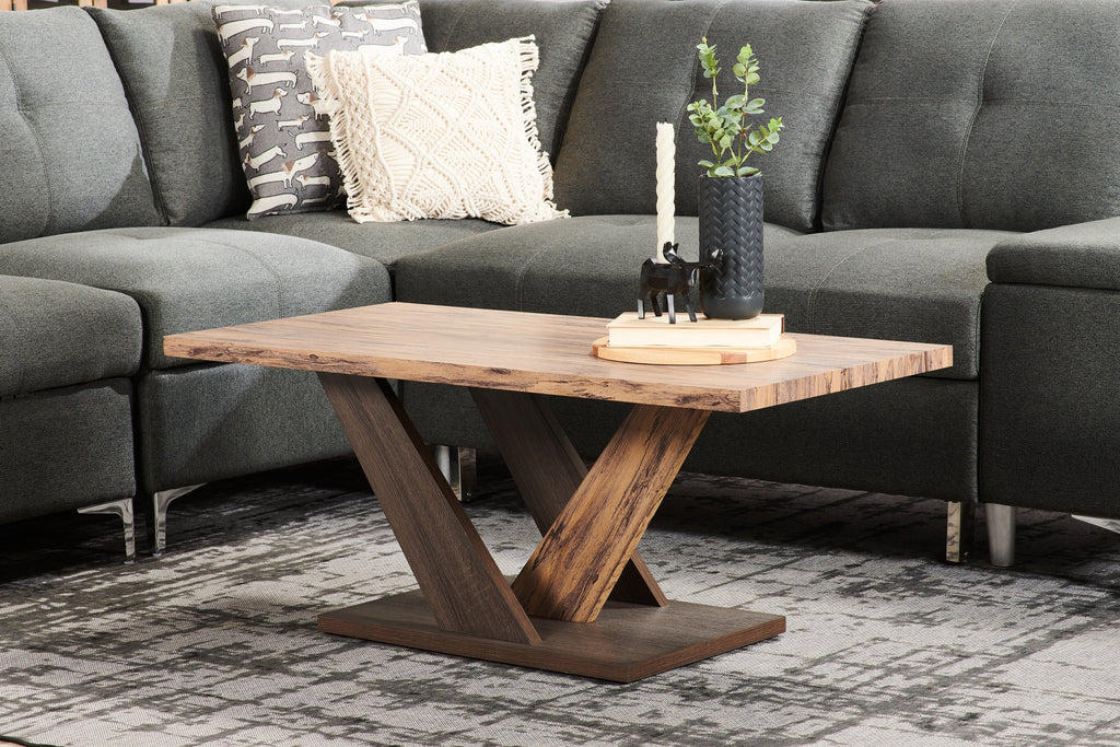 Kinsley 43.3" Modern Coffee Table - Dark Brown Wood|Table à café moderne Kinsley de 43,3 po - bois brun foncé