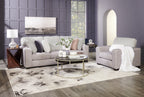 Made in Canada Koda 92" Chenille and Faux Fur Fabric Sofa with Removable Cushions - Plush Paloma Grey | Sofa Koda de 92 po fabriqué au Canada en tissu de chenille et de fausse fourrure avec coussins amovibles - gris Paloma luxueux