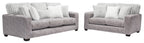 Made in Canada Koda 92" Chenille and Faux Fur Fabric Sofa with Removable Cushions - Plush Paloma Grey | Sofa Koda de 92 po fabriqué au Canada en tissu de chenille et de fausse fourrure avec coussins amovibles - gris Paloma luxueux