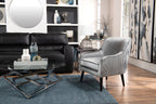 Konstanz 40" Glam Octagon Glass Top Coffee Table - Silver with Metal Base|Table à café octogonale somptueuse Konstanz de 40 po avec dessus en verre - argentée avec base en métal