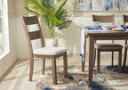 Krew Dining Chair with Polyester Fabric, Ladder-Back - Grey | Chaise de salle à manger Krew en tissu de polyester avec dossier en échelle - grise