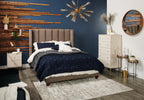 Lake Bedroom Chest of Drawers, 5-Drawer, 29"W x 52"H, Made in Canada, Glam - White | Commode verticale somptueuse Lake de 29 po (L) x 52 po (H) à 5 tiroirs pour la chambre à coucher, fabriquée au Canada - blanche