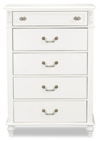 Livy 5-Drawer Bedroom Chest for Kids, 35"W - White | Commode verticale Livy de 35 po (L) à 5 tiroirs pour enfants - blanche
