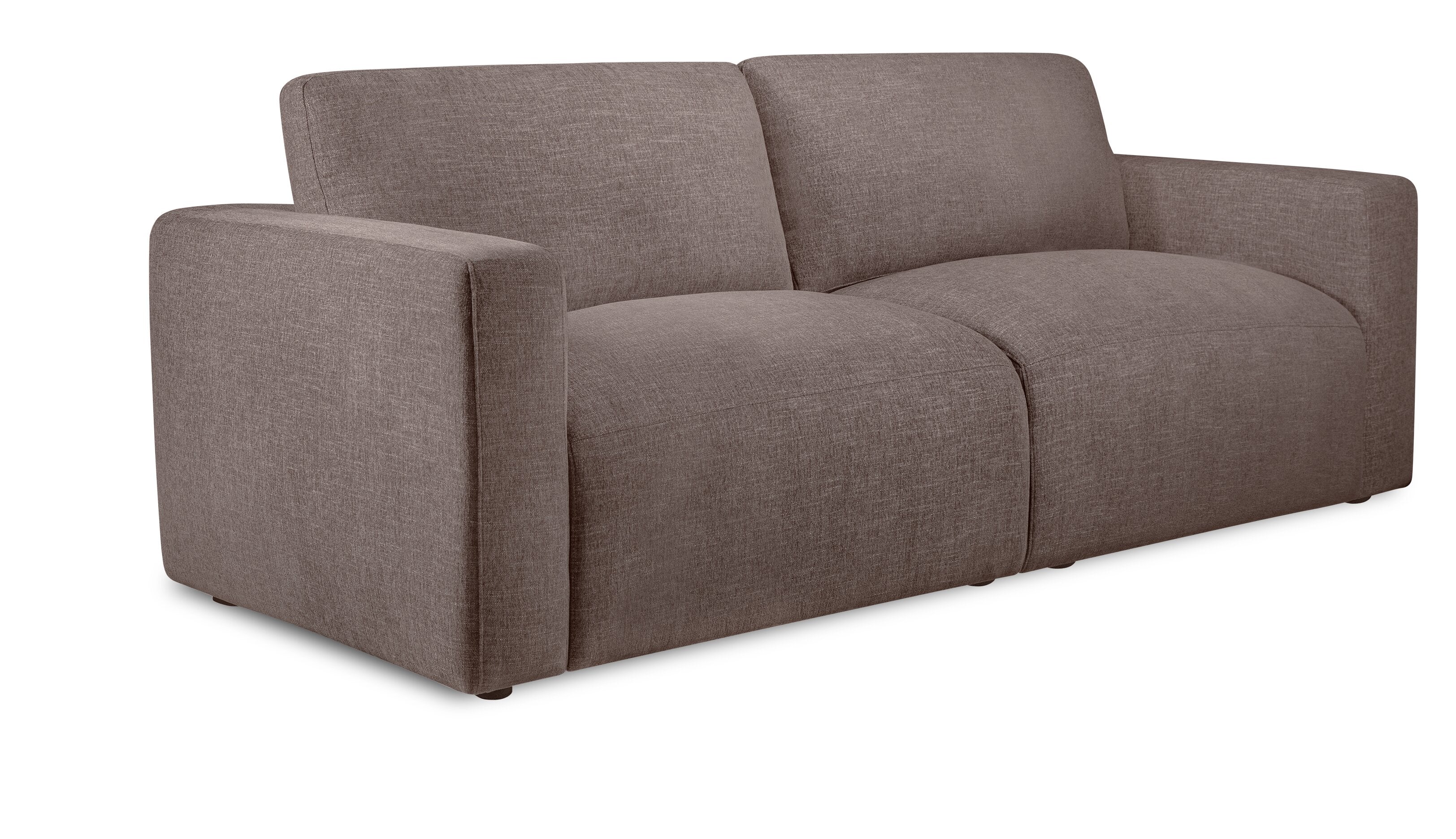 Kort & Co. Lotus 89" Chenille Fabric Sofa with Feather Down Cushions - Coffee Brown | Sofa Lotus de Kort & Co. de 89 po en tissu de chenille avec coussins en duvet et plumes - brun café