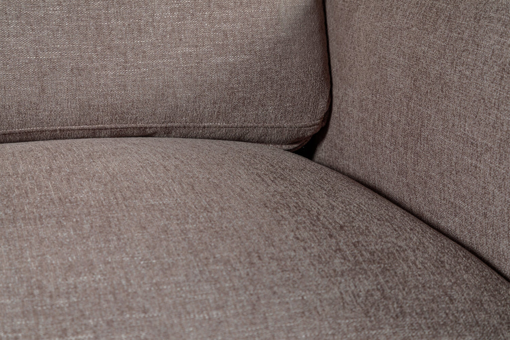 Kort & Co. Lotus 89" Chenille Fabric Sofa with Feather Down Cushions - Coffee Brown | Sofa Lotus de Kort & Co. de 89 po en tissu de chenille avec coussins en duvet et plumes - brun café