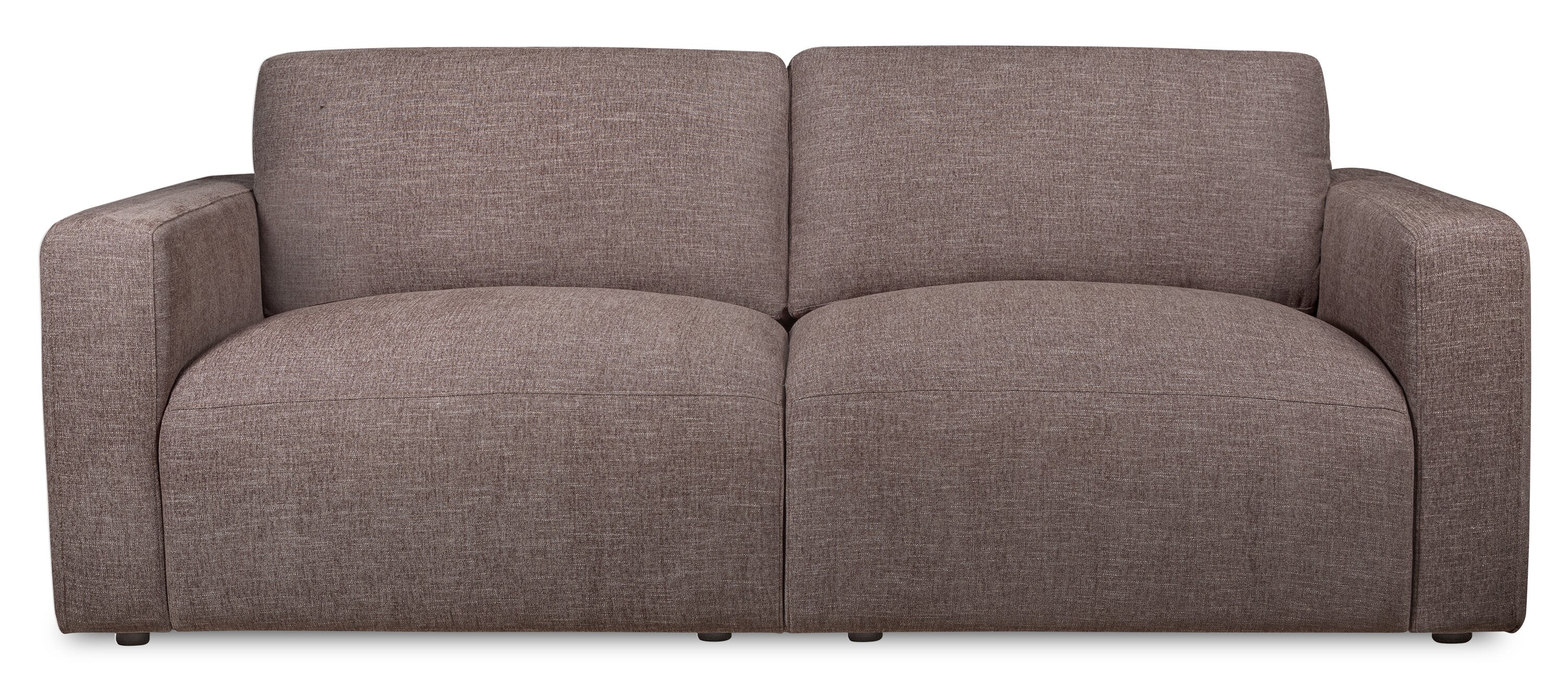 Kort & Co. Lotus 89" Chenille Fabric Sofa with Feather Down Cushions - Coffee Brown | Sofa Lotus de Kort & Co. de 89 po en tissu de chenille avec coussins en duvet et plumes - brun café