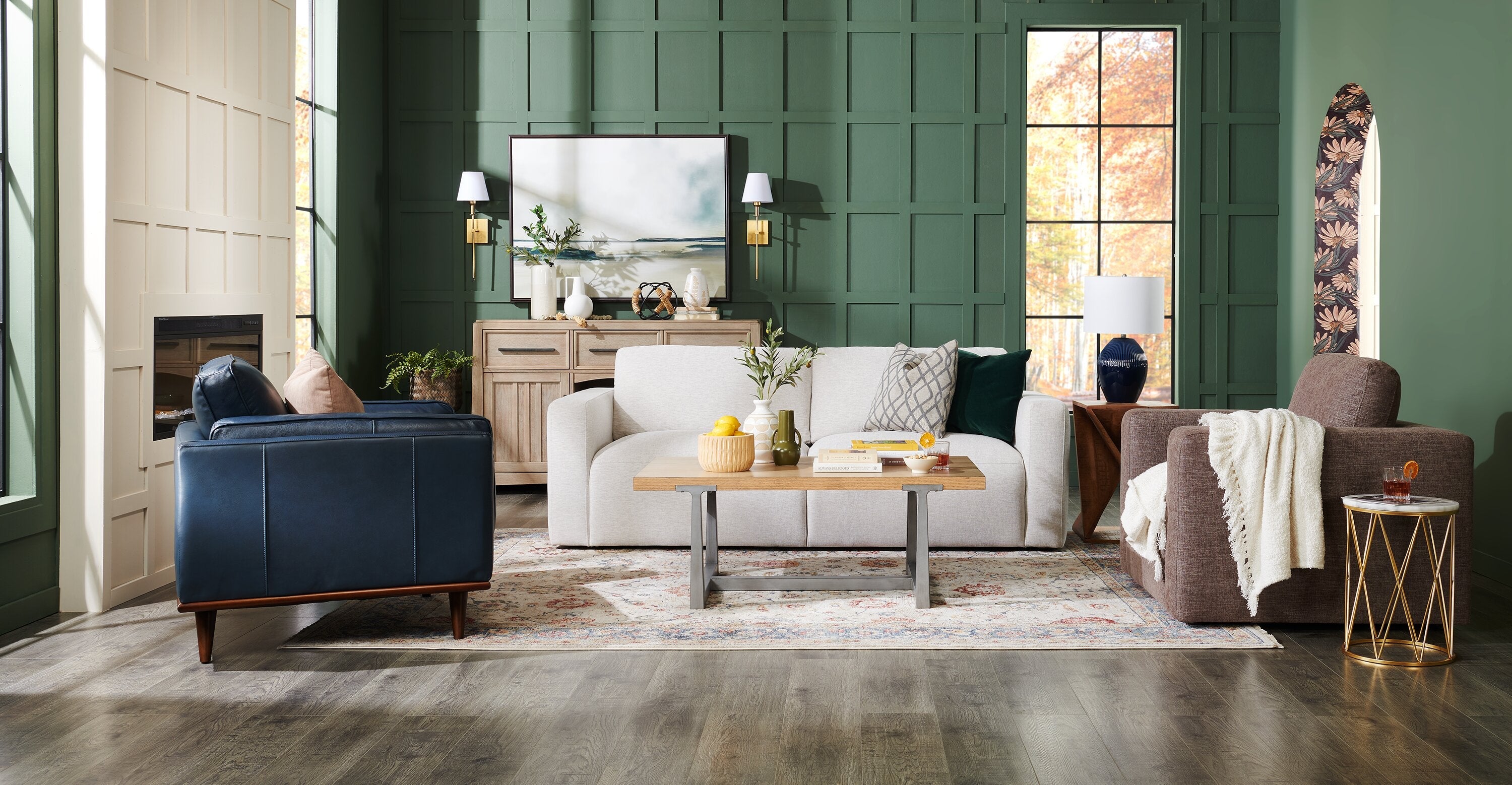 Kort & Co. Lotus 89" Chenille Fabric Sofa with Feather Down Cushions - Linen Grey | Sofa Lotus de Kort & Co. de 89 po en tissu de chenille avec coussins en duvet et plumes - gris lin