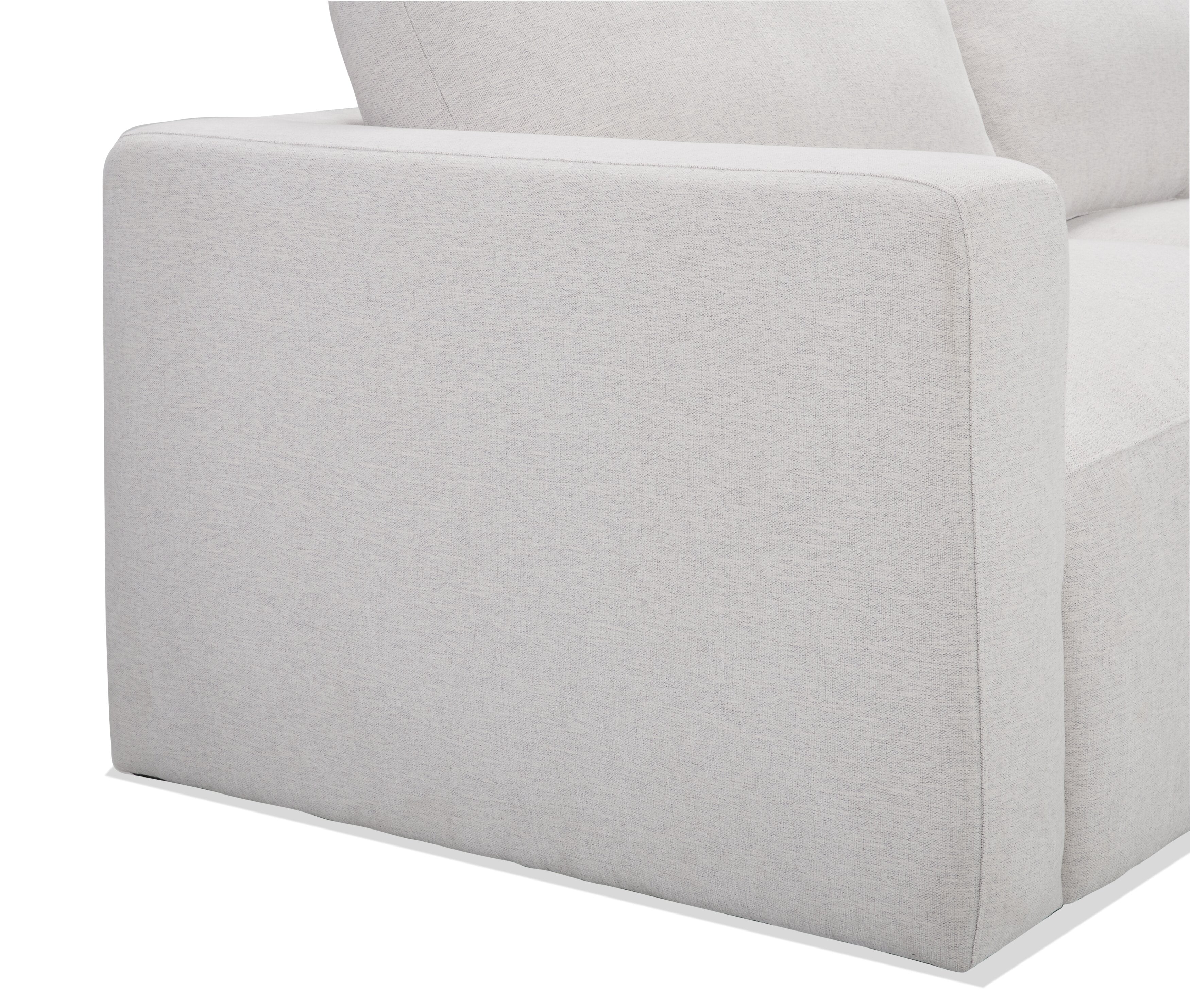 Kort & Co. Lotus 89" Chenille Fabric Sofa with Feather Down Cushions - Linen Grey | Sofa Lotus de Kort & Co. de 89 po en tissu de chenille avec coussins en duvet et plumes - gris lin
