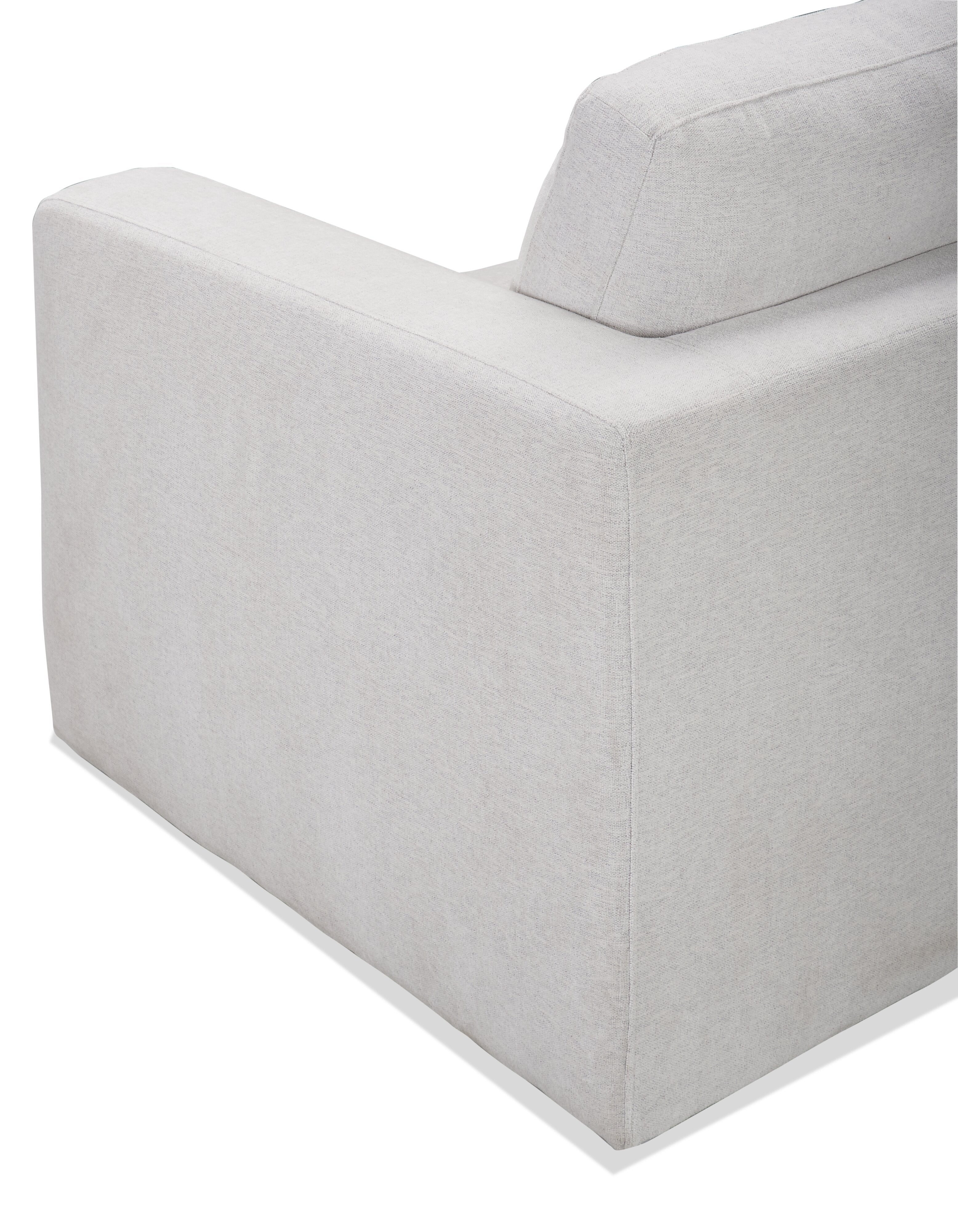 Kort & Co. Lotus 89" Chenille Fabric Sofa with Feather Down Cushions - Linen Grey | Sofa Lotus de Kort & Co. de 89 po en tissu de chenille avec coussins en duvet et plumes - gris lin