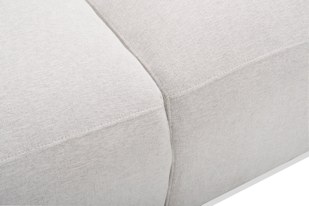 Kort & Co. Lotus 89" Chenille Fabric Sofa with Feather Down Cushions - Linen Grey | Sofa Lotus de Kort & Co. de 89 po en tissu de chenille avec coussins en duvet et plumes - gris lin