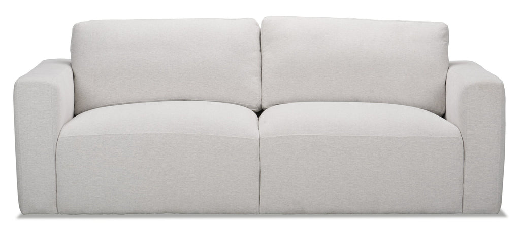 Kort & Co. Lotus 89" Chenille Fabric Sofa with Feather Down Cushions - Linen Grey | Sofa Lotus de Kort & Co. de 89 po en tissu de chenille avec coussins en duvet et plumes - gris lin
