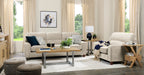 Lyric 88.1" Chenille Fabric Sofa with Reversible Seat Cushions, Accent Pillows and Wood Legs - Taupe | Sofa Lyric de 88,1 po en tissu de chenille avec coussins de siège réversibles, coussins décoratifs et pattes en bois - taupe