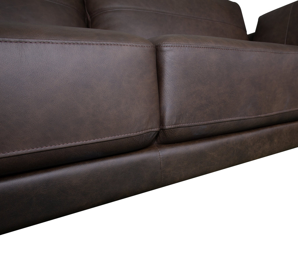 Melrose 84.5" Top-Grain Genuine Leather Sofa with Metal Legs - Dark Brown | Sofa Melrose de 84,5 po en cuir véritable de qualité supérieure avec pattes en métal - brun foncé