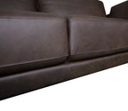 Melrose 84.5" Top-Grain Genuine Leather Sofa with Metal Legs - Dark Brown | Sofa Melrose de 84,5 po en cuir véritable de qualité supérieure avec pattes en métal - brun foncé