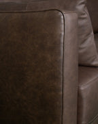 Melrose 84.5" Top-Grain Genuine Leather Sofa with Metal Legs - Dark Brown | Sofa Melrose de 84,5 po en cuir véritable de qualité supérieure avec pattes en métal - brun foncé