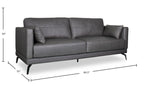 Melrose 84.5" Top-Grain Genuine Leather Sofa with Metal Legs - Grey | Sofa Melrose de 84,5 po en cuir véritable de qualité supérieure avec pattes en métal - gris