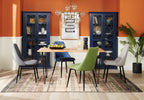 Miya Dining Chair with Polyester Fabric, Metal - Charcoal | Chaise de salle à manger Miya en tissu de polyester et en métal - anthracite