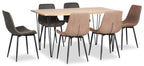 Miya Dining Table with Live Edge, Acacia Wood, Metal, 60"W - Natural | Table de salle à manger Miya de 60 po (L) en acacia et métal avec bordures Live Edge - naturelle