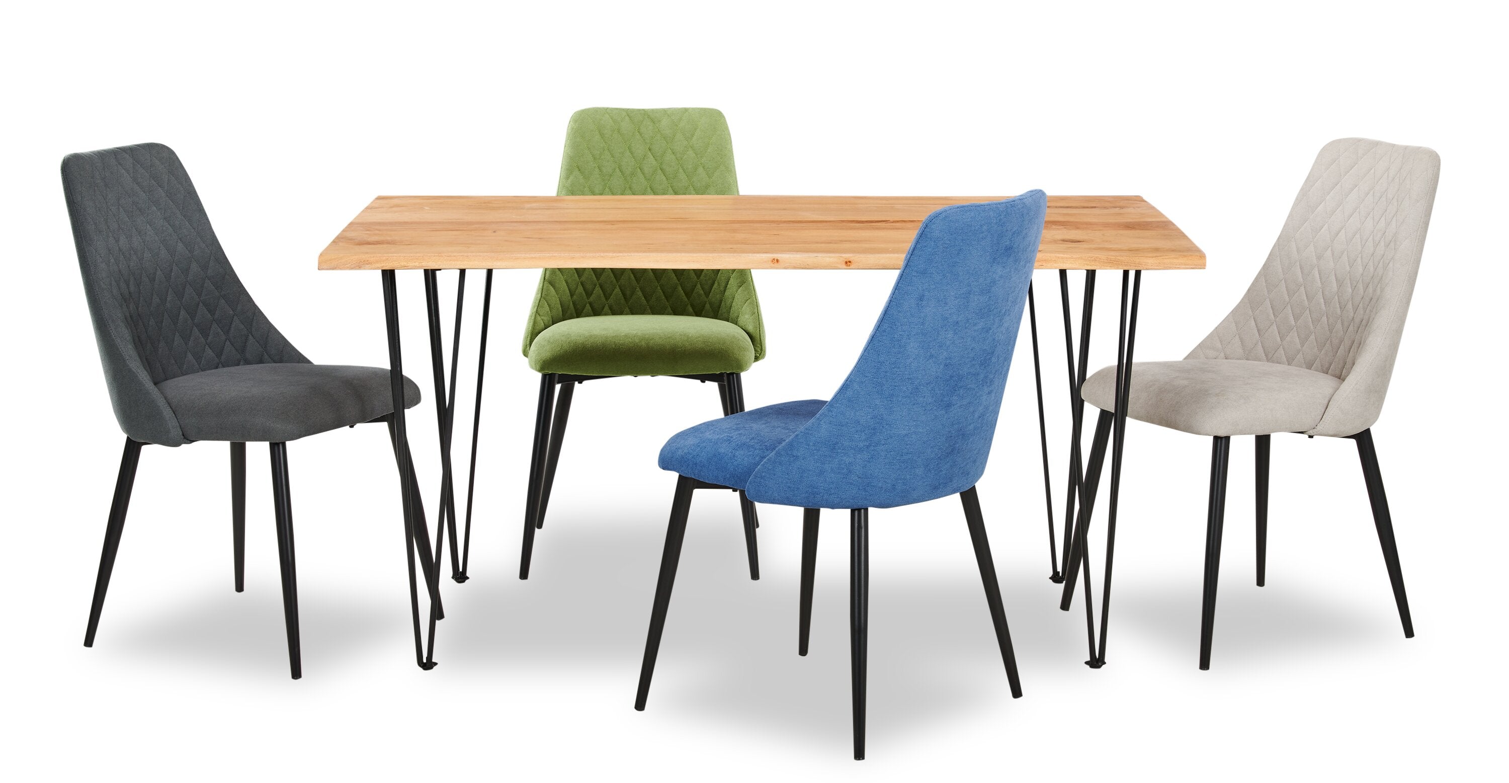 Miya Dining Table with Live Edge, Acacia Wood, Metal, 60"W - Natural | Table de salle à manger Miya de 60 po (L) en acacia et métal avec bordures Live Edge - naturelle
