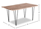 Miya Dining Table with Live Edge, Acacia Wood, Metal, 60"W - Natural | Table de salle à manger Miya de 60 po (L) en acacia et métal avec bordures Live Edge - naturelle